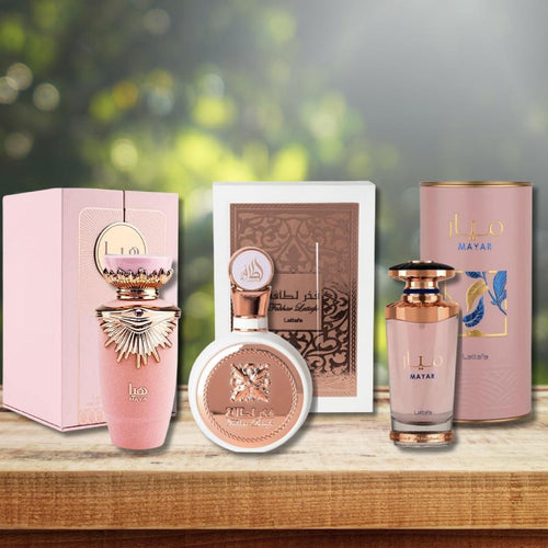 Lattafa Haya, Fakhar & Mayar Fragrance Bundle for Women